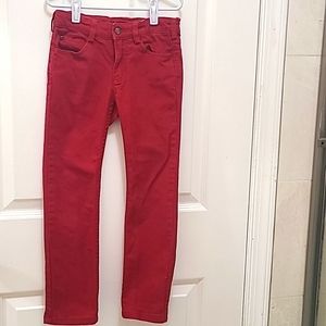 Jacadi - Paris  France Slim-Fit Red Jeans for a Girl. Size 6A.